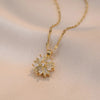 Light Spin Zircon Flower Pendant Necklace for Women Gold Color Quality High Sense Chain Necklaces Party Jewelry Gifts - Image 8