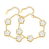 Gold Plated Floral Bracelets, Stainless Steel Charm Bracelet Adjustable Lucky Chain Set Gift - Image 13