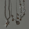 Stainless Steel Spiral Pendant Necklace with Layered Chain and Star Charm - Image 3