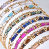 Thin Boho Gold Pvd Plated Stainless Steel Chain Bracelets for Women Charm Lapis Lazuli Turquoise Stone Jewelry Gift - Image 4