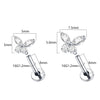 1/5PCS Titanium 16G Mini Butterfly CZ Labret Tragus Cartilage Conch Earring Helix Stud Medusa Piercings Body Jewelry for Women - Image 2