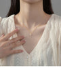 MODIAN 925 Sterling Silver Simple Round Zircon Pendants Trendy Gold Color Cross Link Chain Necklace For Women Fine Jewelry Gift
