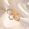 316L Stainless Steel Double Color Hollow Flower Open Ring Party Jewelry Women's Unique Ring Gift - Image 5