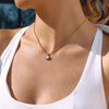 Oval Horse Eye Shape Zircon Pendant Necklace For Women Gold Plated Stainless Steel Necklace Jewelry Gift - Image 3