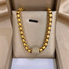 Punk Chunky Stainless Steel Wheat Ears Thick Chain Necklace Simple Gold-Plated Zircon Beads Pendant Choker Necklace for Women - Image 2