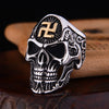 Mf Ghost Punk Doom Swastika Symbol Skull Misika Ring Size 14 Stainless Skeleton Big Rings For Men Svastika Head Of State - Image 1