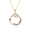 Long Chain Pendant Tear Drop Shinny Colorful Zircon Necklace Women Girl Wedding Birthday Gift - Image 9