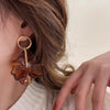 European American Style Acrylic Flower Pendant Earrings For Women Niche Design Vintage Exaggerated Petal Earring Party Jewelry - Image 2