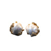 Brass Inlaid Baroque Pearl Flower Bud Stud Ring Set - Image 6