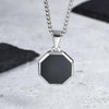 Casual Mens Geometric Square Necklaces,Black Enamel Rectangle Pendant with Rope Box Long Chain Collar,Stylish Jewelry Gifts - Image 12