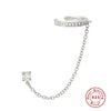 1PC Silver Eight-pointed Star CZ Piercing Earring For Women Tassel Chain Stud Earring Party Jewelry - Image 10