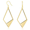 Gold Plated Lightweight Statement Rhombus Drop Earrings Leverback Hook Earing for Women Mom Girls - Image 8