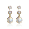Imitation Pearl Dangle Earring for Women Silver Color Bling Cubic Zirconia Elegant Lady Jewelry - Image 8