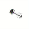 1PC Stainless Steel Cartilage Stud Earrings for Women Opal Flat Back Earring Studs Lip Bar Nose Ear Piercing Jewellery - Image 13