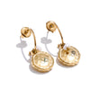 French Style 316L Stainless Steel Round Leaf Drop Hoop Earrings Gold Pvd Plated Charm Thicker Shell Jewelry - Image 7
