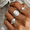 3Pcs/Set Stainless Steel Rings for Women Men Vintage Geometric Vortex Star Open Rings Set Advanced Design Jewelry Gifts - Image 2