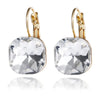Gold Color Square Stud Earrings White Pink Blue Green Purple Austrian Crystal Rhinestone Earring For Women Jewelry - Image 3