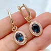 Shiny Blue Zircon Dangle Earrings for Women Rose Gold Color Party Daily Jewelry - Image 7