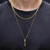 Mens Vertical Bar Necklaces,Stacking Stainless Steel Geometric Pendant with Wheat Rope Cuban Chain,Male Jewelry Gift - Image 5