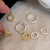 Silver Hoops Earrings for Women Simple Irregular Versatile Round Circle Earrings Prevent Allergy Jewelry Party Gift - Image 1