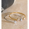 58/60mm Stainless Steel Cubic Zirconia Square Heart Cuff Bracelet Bangle Delicate Aesthetic Jewelry - Image 2
