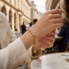 La. Muses Pink Round Zircon Stainless Steel Women's Bracelet Pvd Gold Plated Daily Jewelry - Image 3