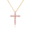 Hecheng, Crystal Shiny Zirconia Cubic Zircon Necklace Pendant Cross Jesus Christ Gold Colour Jewelry Gift for Women - Image 9