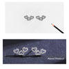 Modian 925 Sterling Silver Romantic Heart to Heart Ears Stud Earrings for Women Wedding Engagement Jewelry Valentine's Day Gifts