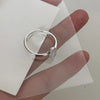 Classic Simple Silver Adjustable Oval White Chalcedony Ring for Women Girls Geometry Jewelry Accessories Gift - Image 6