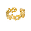 Zircon Double Star Rings For Women Gold Color Stainless Steel Opening Stars Finger Ring Wedding Party Aesthetic Jewelry Gift - Image 31