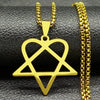 Hip Hop Rock Music Him Heartagram Star Heart Necklace for Women Men Stainless Steel Y2k Black Metal Band Goth Punk Chain Jewelry - Image 11