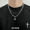 Hip Hop Zircon Star Double Layer Necklace For Men Women Charm Titanium Steel Pendant Chain Unisex Jewelry - Image 13