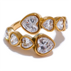 Delicate Cubic Zirconia Heart Stainless Steel Gold Color Adjustable Open Ring Chic Charm Jewelry - Image 7