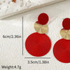 Stylish Dangle Earrings Trio Circle Design Daily Outfits Party Accessories Stuff Red Orange Big Earrings - Image 4