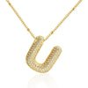 26 Letters Necklaces For Women Man Gold Color Alphabet Zircon Pendant Birthday Party Gift Jewelry - Image 26
