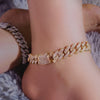 Hip Hop Iced Out Chunky Cuban Chain Anklets For Women Rhinestone Link Ankle Bracelet Beach Barefoot Jewelry - Image 3