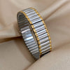 Simple Elastic Stainless Steel Bangles for Women Vintage Classic Heart Star Inlaid Rhinestone Bracelet Bangle - Image 23