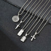 Men's Geometric Pendant Necklace with Stainless Steel Chain - Image 4