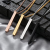 Pillar Necklaces for Men Women,Stainless Steel Rectangle Vertical Bar Pendant Necklace,Simple Casual Collar Gifts - Image 2