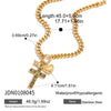 Classic Heart Zircon Star Cross Pendant Necklace For Women Gold Plated Stainless Steel Necklace Jewelry - Image 7