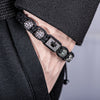 Men's Adjustable Black Braided Crown Design Bracelet with Sparkling Synthetic Zirconia Stones Elegant GoldenTone Rectangular - Image 6