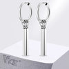 Punk Rock Geometric Bar Dangle Earrings for Men Boys, Stainless Steel Small Hoops, Simple Metal Jewelry - Image 1