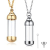 Cylinder Clear Acryli Necklace Stainless Steel Glass Heart Vial Perfume Bottle Cremation Urn Pendant Necklace For Women Keepsake - Image 1