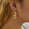 Minimalist Twisted Cuban Chain Hanging Drop Earrings for Women Punk Gold Color Detachable Round Circles Hoop Earring Ear Buckle - Image 2