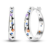 Colorful Cubic Zirconia Huggie Hoop Earrings in Flower Butterfly and Clover Designs - Image 18