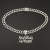 Ulj Men Women Hip Hop realhasta lamuerte Letter Pendant Necklace 12MM Cuban chain Iced out Bling Hiphop Charm Jewelry - Image 6