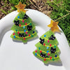 Kuguys Christmas Women's Earrings Winter Holiday Gifts Lovely Cartoon Cat Tree Acrylic Year Jewelry Accessories - Image 8