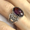 Silver Purple Cubic Zirconia Ring for Women Vintage Party Accessory Noble Finger Temperament Jewelry Gifts - Image 1