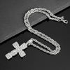 Hip Hop Cross Pendant Necklace Men 4mm Rhinestone Tennis Chain Iced Sparkling Necklace Women Punk Jewelry Gift - Image 6
