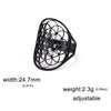 Eueavan Flower of Life Ring Stainless Steel Sacred Geometry Archangel Metatron Ring Adjustable Amulet Jewelry Gift - Image 9